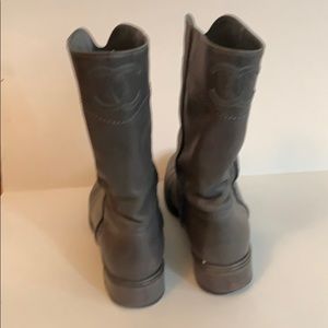 Grey Chanel boots